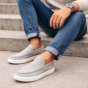 TOMS Men's Gray Slip-On Loafers